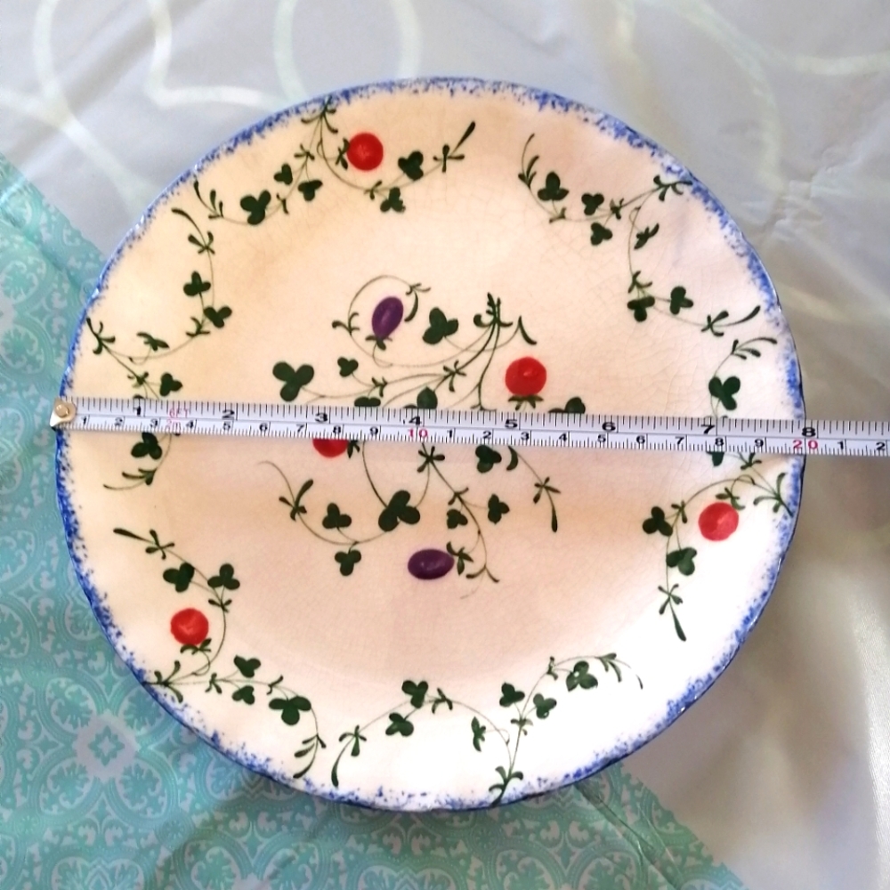 Cote Basque Purple/Pink Fruit Plate w sponged edge by Mann, Seymour